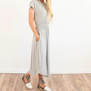 Heather gray midi dress